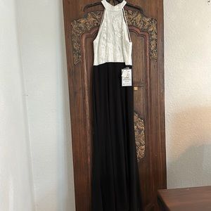 Women White and Black Long Dress